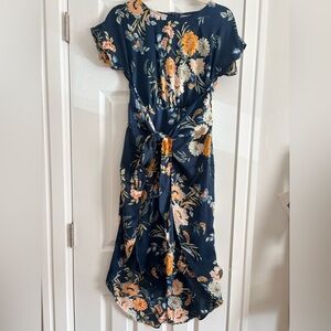 Showpo Navy Floral High Low Dress